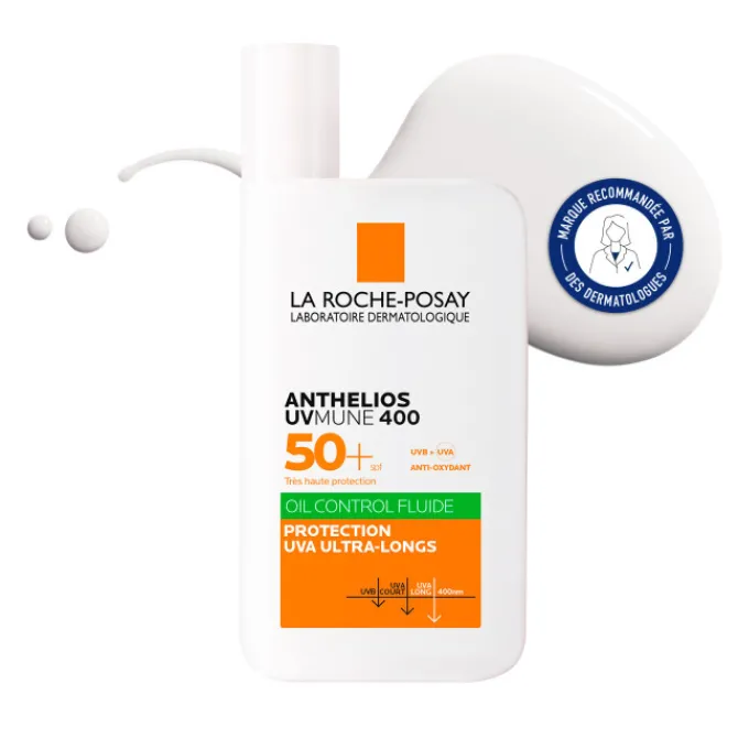 La Roche Posay Soins Solaires|Protection Solaire Visage>Anthelios Fluide Oil Control avec Parfum SPF50+