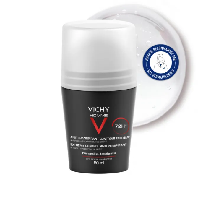Vichy Déodorants|Soins Hommes>Déodorant Billes Contrôle Extrême 72H Homme
