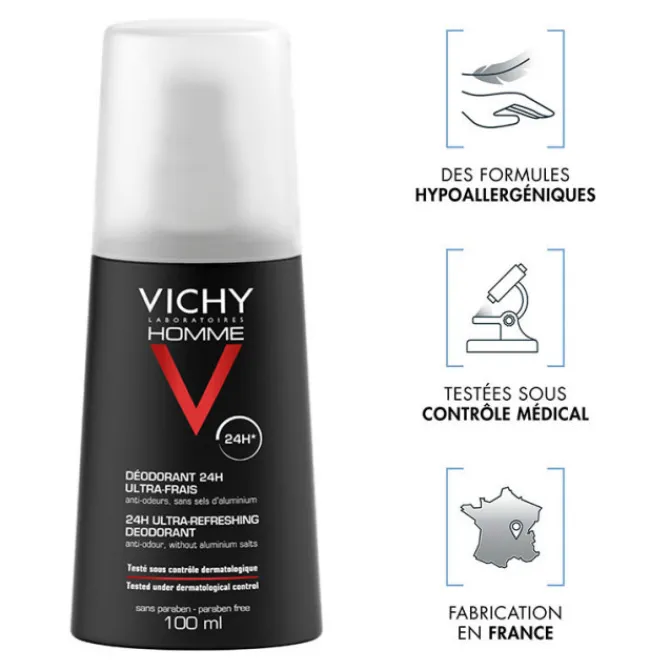 Vichy Déodorants|Soins Hommes>Déodorant Vaporisateur Ultra-Frais Homme