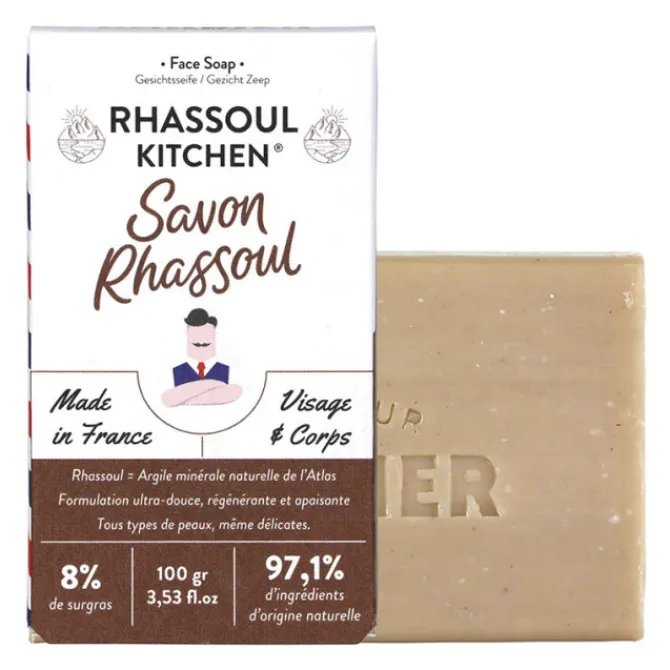 Monsieur Barbier Soin Visage Hommes>Rhassoul Kitchen Savon Equilibrant Naturel
