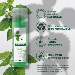 Klorane Shampooings|Cheveux Gras|Shampoing Sec Séboréducteur à l’Ortie